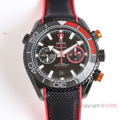 High Quality Replica OMEGA Seamaster Planet Ocean Black 904 stainless steel Rubber Strap Black Face Dial Black Bezel Fashion Watch 45.5mm